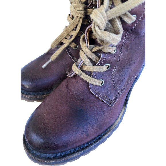 Frye Sabrina 6G Brown Leather Lace Up Chunky Heeled Combat Ankle Booties 7.5 - Picture 12 of 12